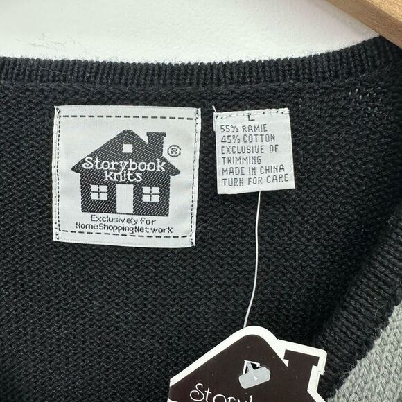 Storybook Knits Women’s Beaded Hand Knit Large Red Orange Poppy Flower Black Gre - Picture 3 of 8